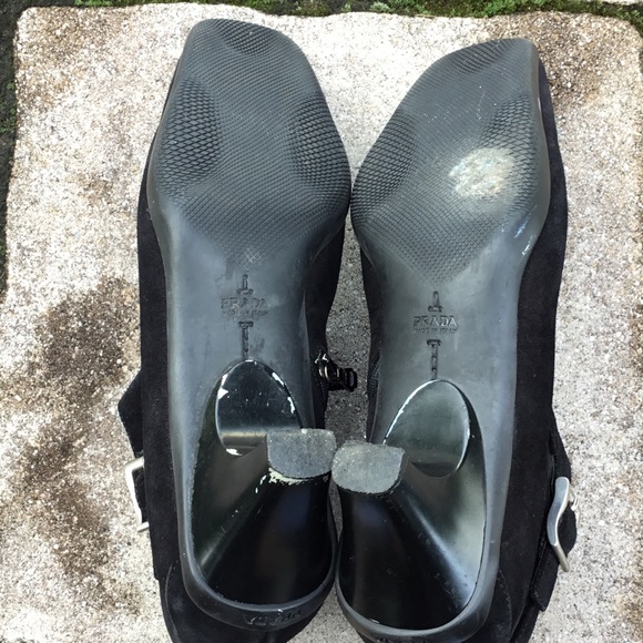 Prada Black Suede Ankle Booties - Picture 9 of 12